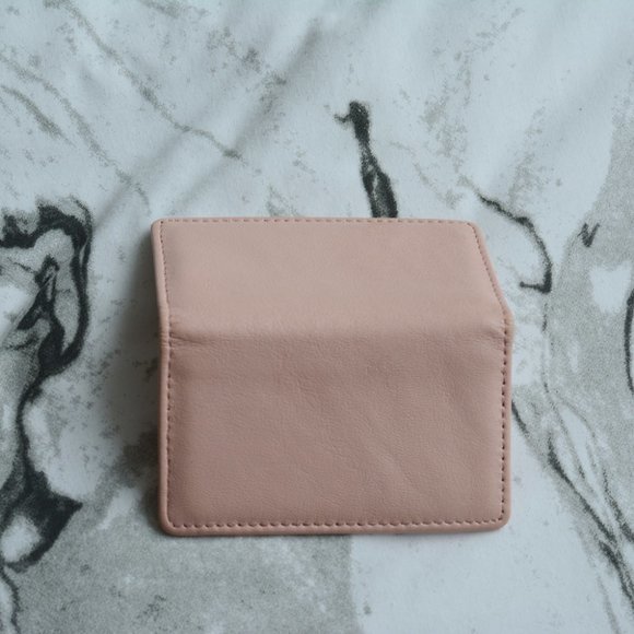 Pink Genuine Leather Business Card Holder - Picture 4 of 5
